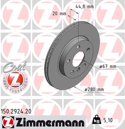 JARRULEVU ETU 280X20MM (ZIMMERMANN)