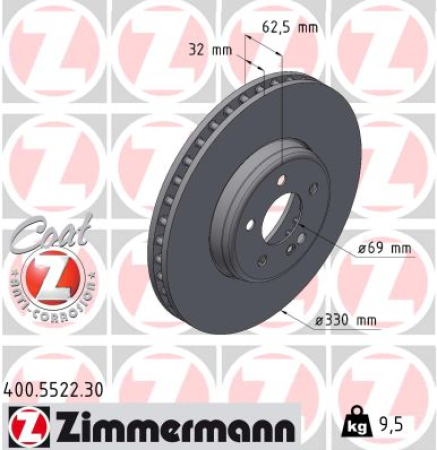 JARRULEVY ETU 16- MYÖS 4-MATIC 330X32MM (ZIMMERMANN)