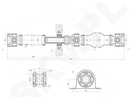 KARDAANI TAKA 2554MM SPRNITER 06-, CRAFTER 06- (ESEN)